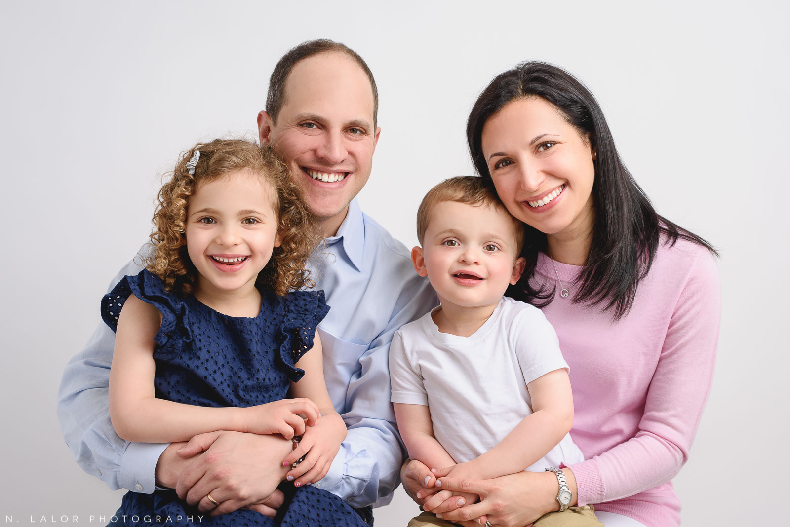 The family portrait. Studio family photo session with N. Lalor Photography in Greenwich, Connecticut.