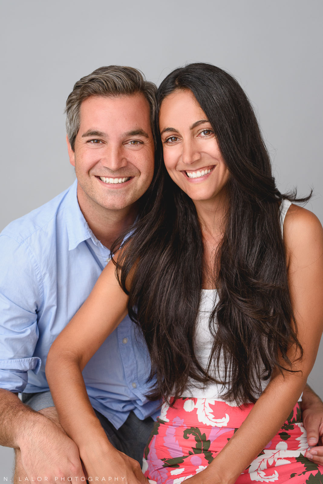 A portrait of the parents. Family photo session by N. Lalor Photography in Greenwich, CT.