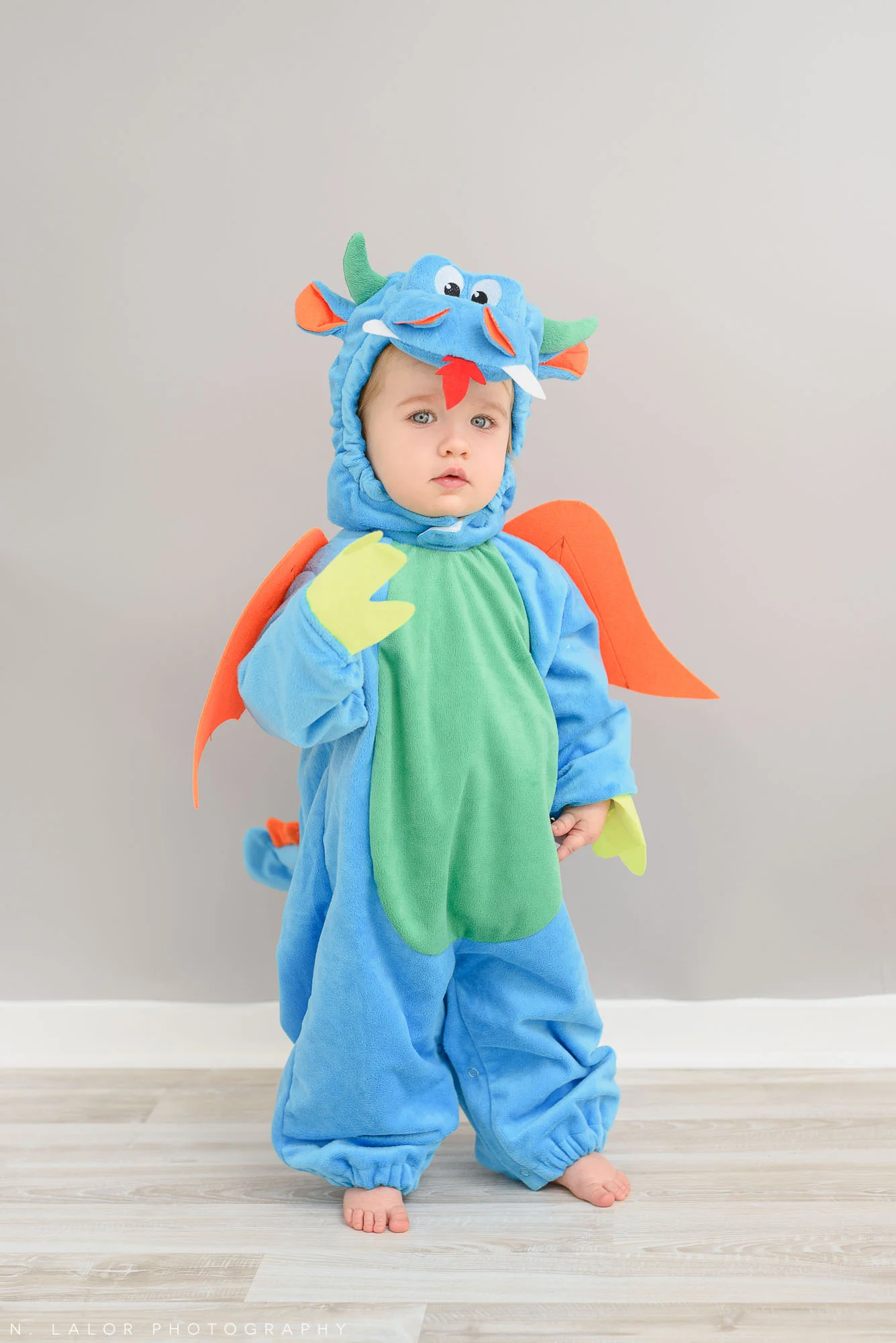 Little dragon. Halloween Kids Portrait by N. Lalor Photography. Greenwich, Connecticut.