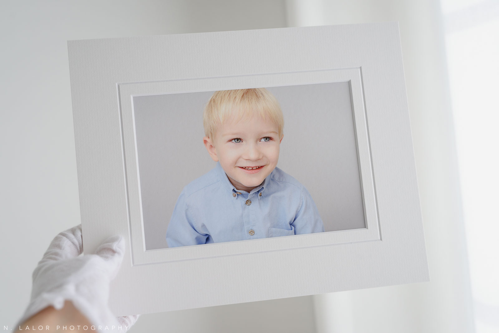 Henry, fine art matted print. Family portrait session with N. Lalor Photography in Greenwich, Connecticut.