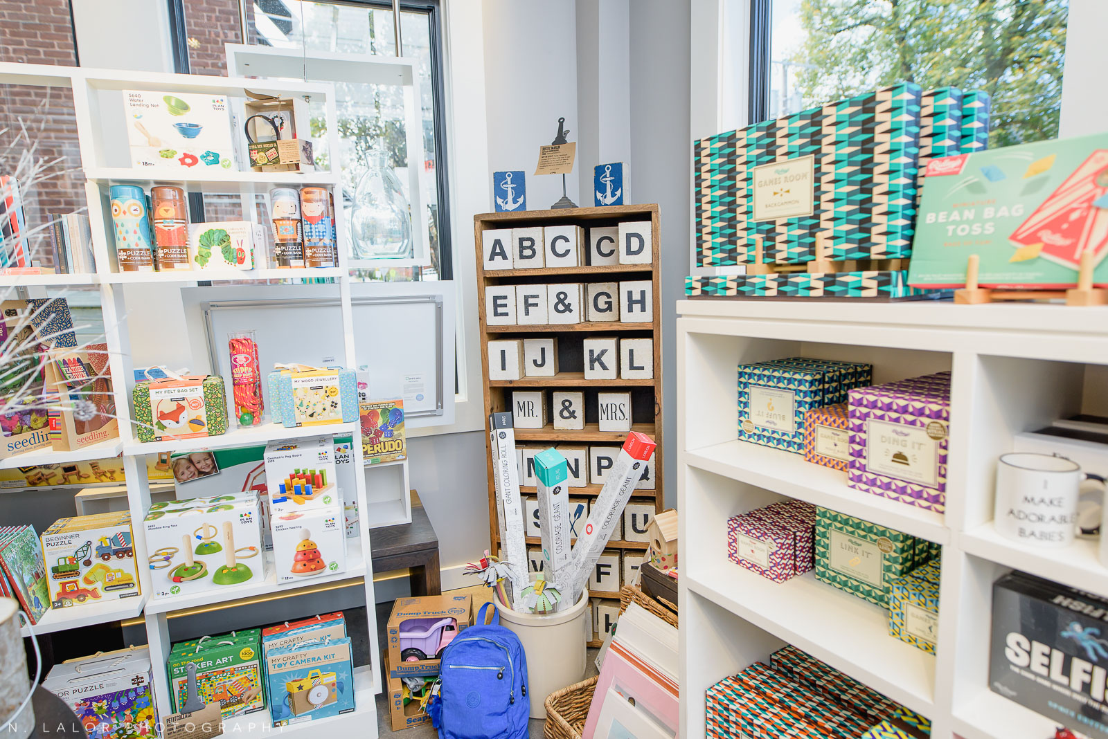 Back 40 Mercantile games and toys, in Old Greenwich, Connecticut. Image by N. Lalor Photography.