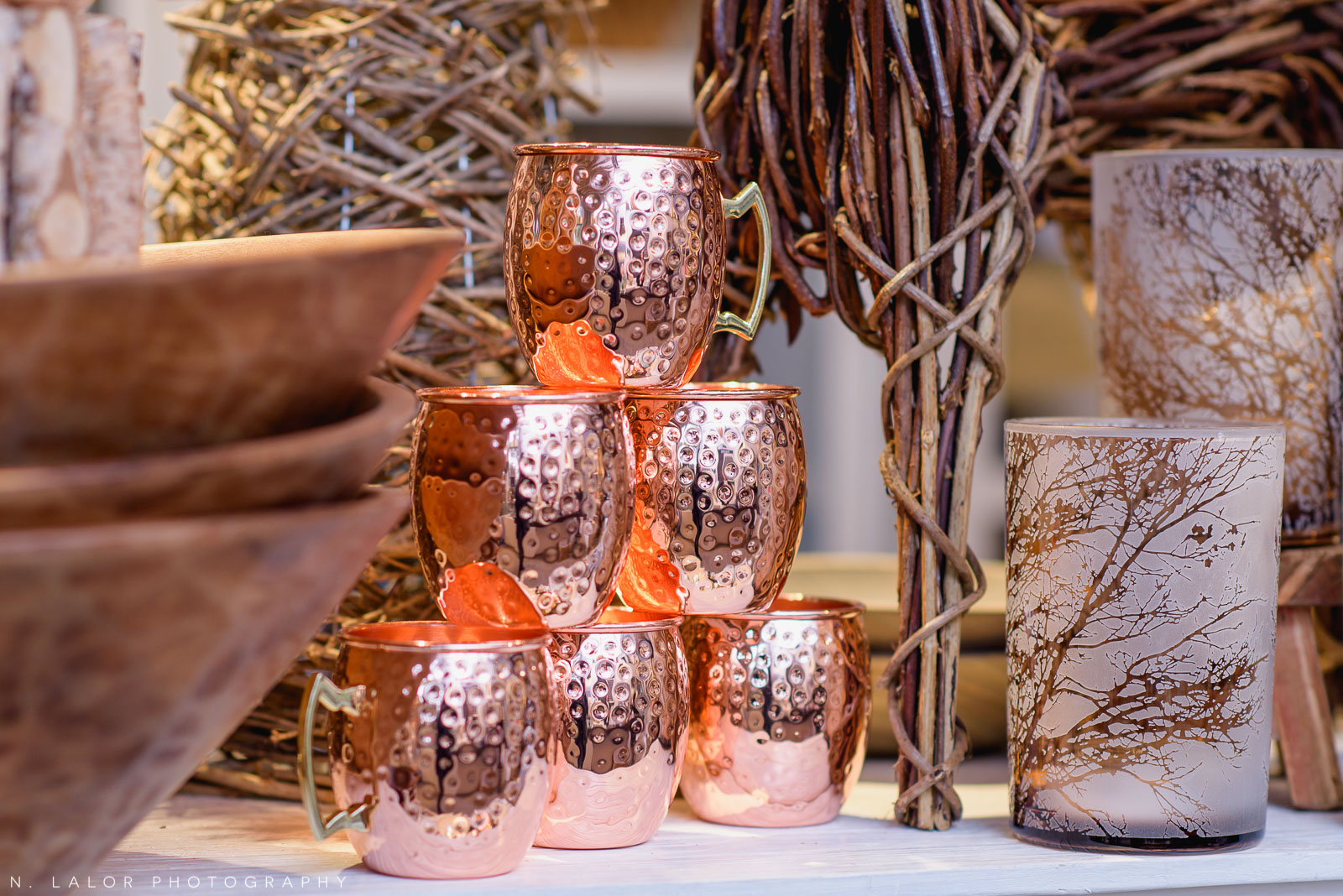 Back 40 Mercantile display detail, in Old Greenwich, Connecticut. Image by N. Lalor Photography.