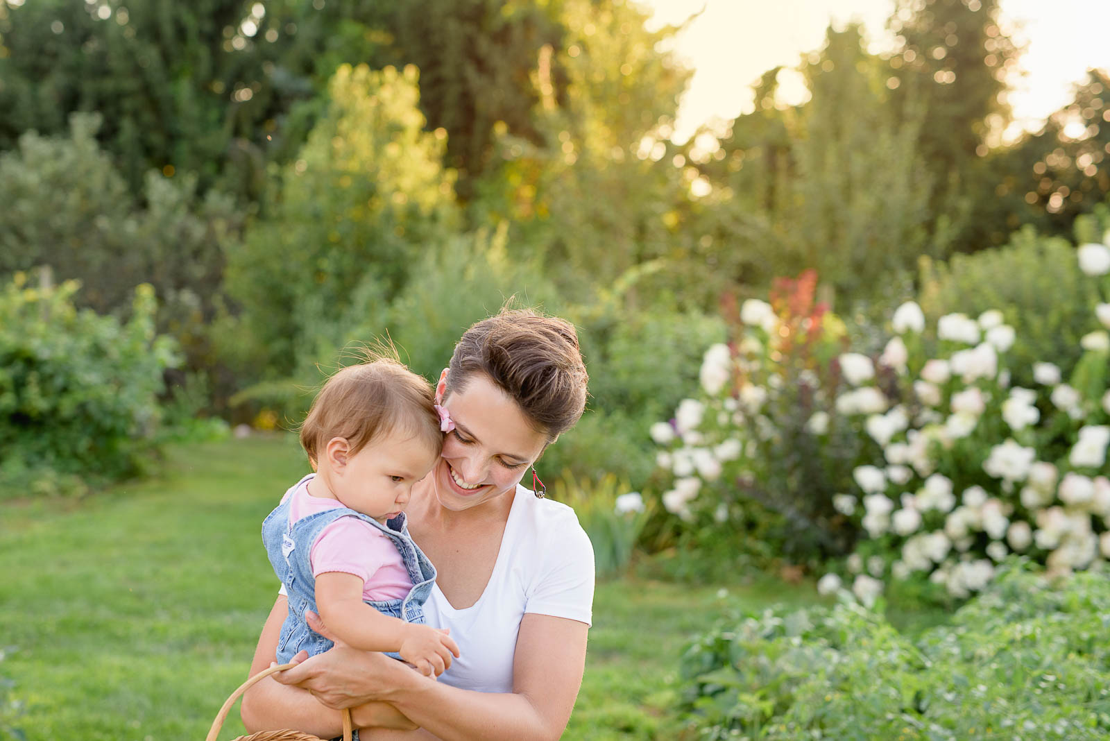 Image of woman with child and basket during Session Spotlight. Session by N. Lalor Photography. Studio in Greenwich, Connecticut.