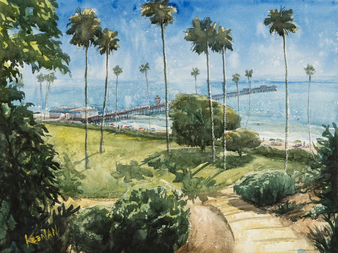 From Semper Fi Park 22x30 watercolor on fine art paper