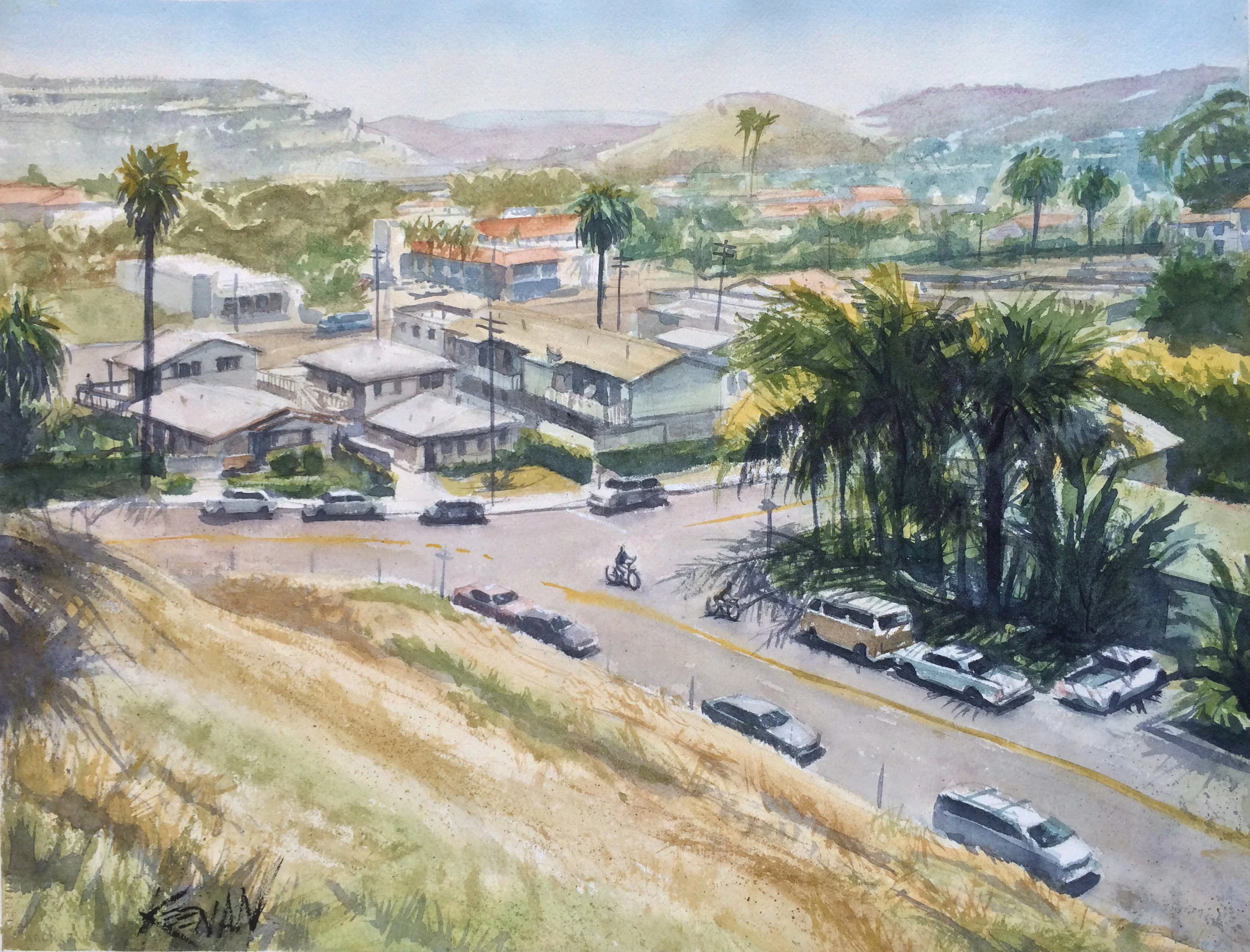 'North Beach View' Original Watercolor