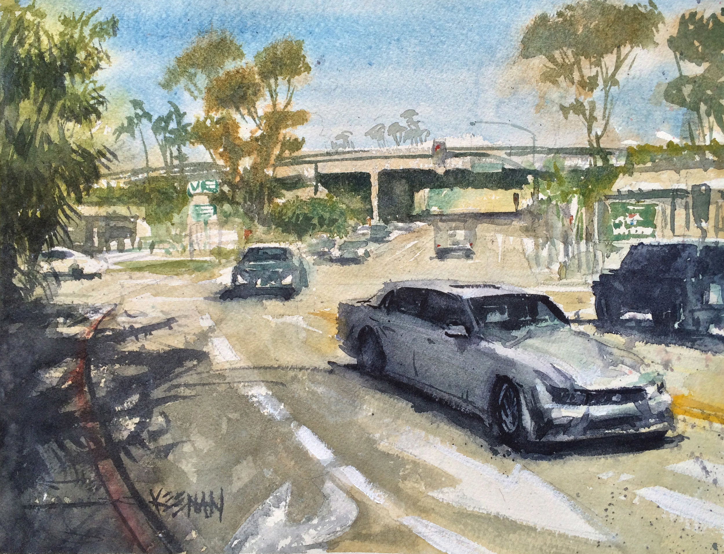 'Avenida Palizada' Original Watercolor 