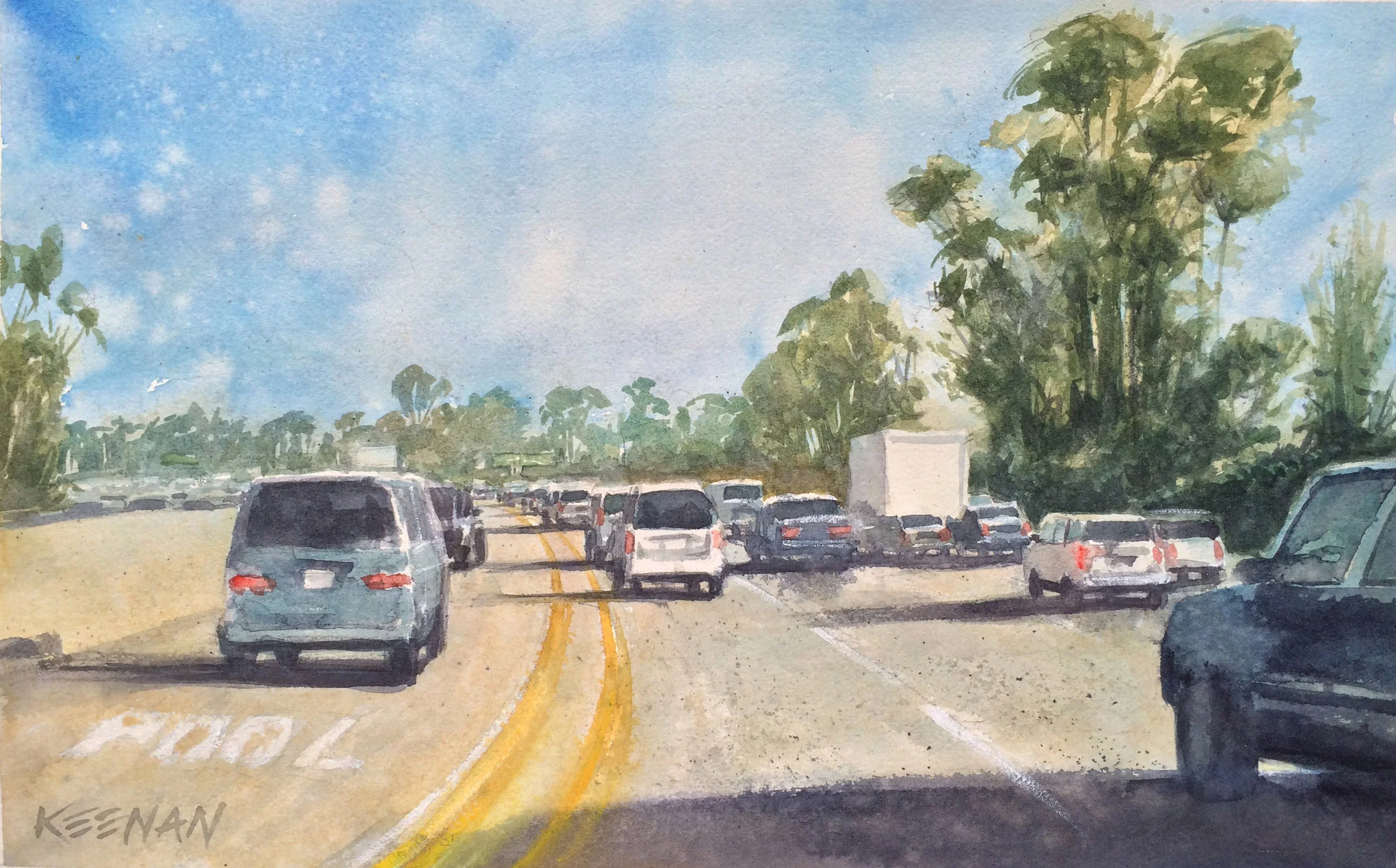 'I-5 North Light' Original Watercolor