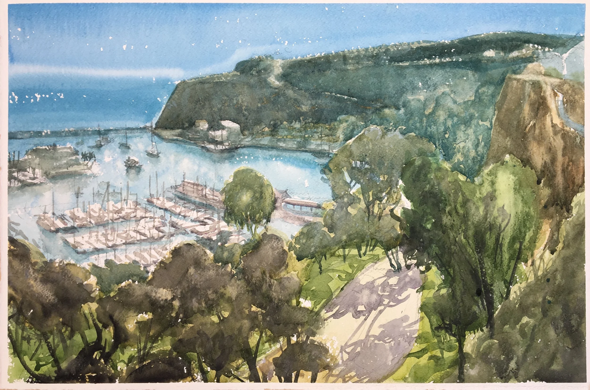 'Dana Bluffs' Original Plein Air Watercolor