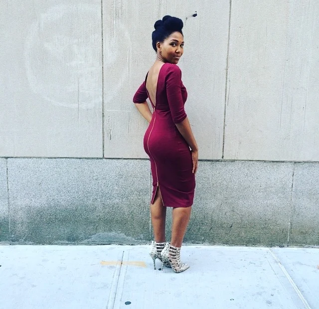 Fall Midi Dress with Plunging Back