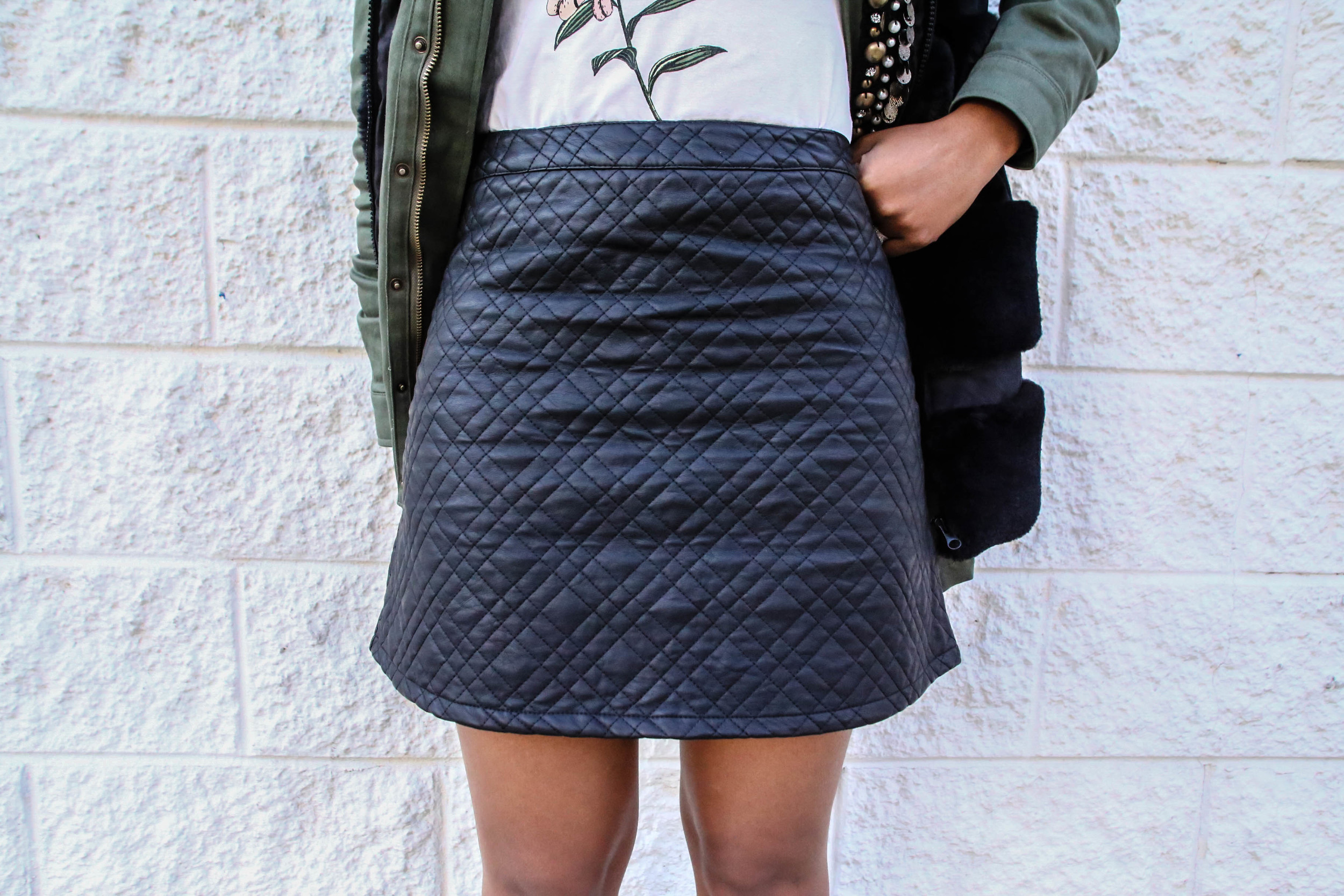FASHION DETAILS: Quilted skirt: Forever 21 (similar)