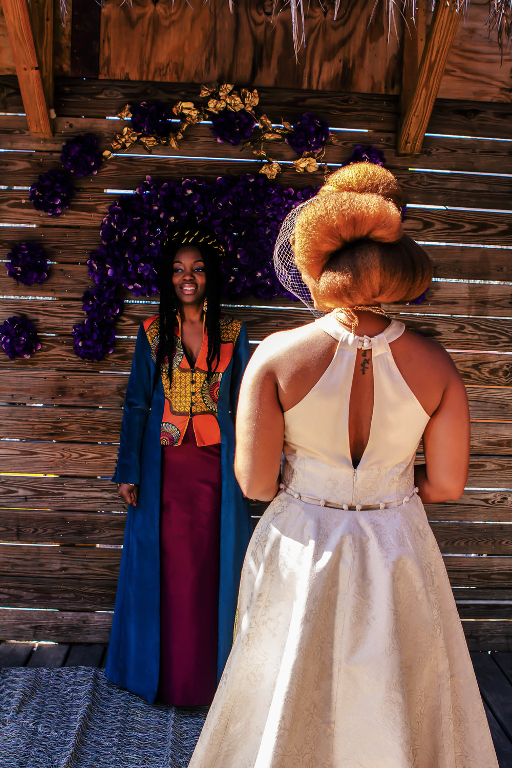 Luxe LeBlanc_Wakandan Wedding_Bride and Officiant.jpg