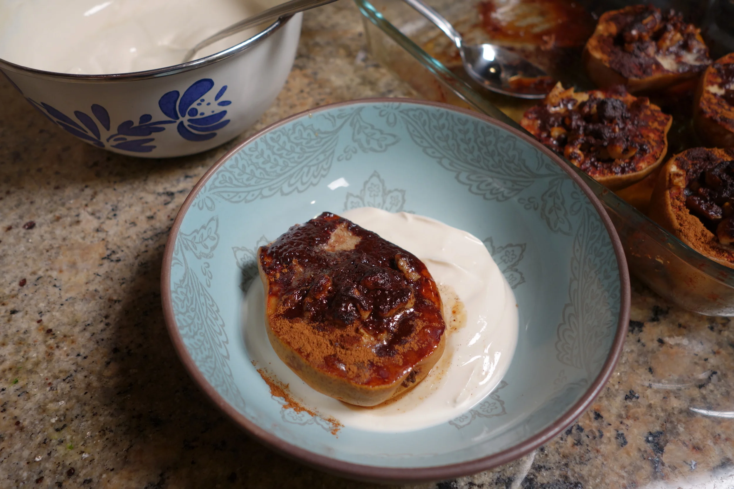 Baked Pears with Vanilla Scented Greek Yogurt