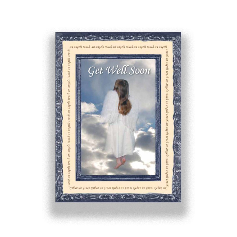 greeting card with angel standing in soft clouds offering get well wishes timeless frames collection soul talk