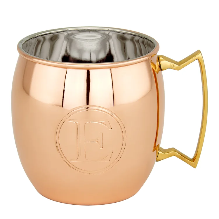Monogrammed J Set of 4 Copper Old Dutch International Solid Moscow Mule Mug 16-Ounce