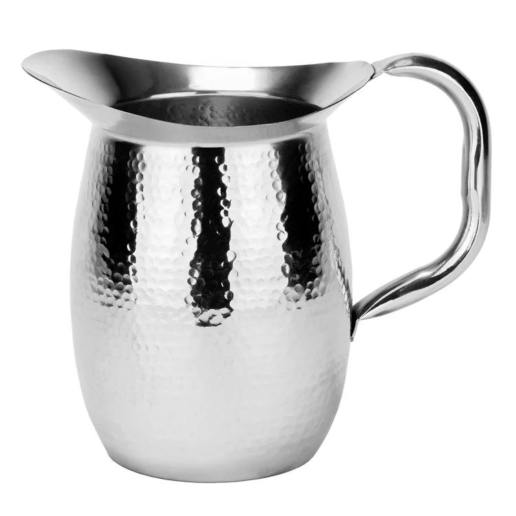 64 Oz Double Walled Stainless Steel Hammered Water Pitcher 2 Qt Item 110 Old Dutch International