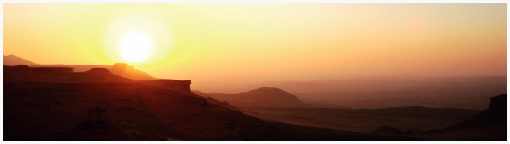 The sun sets over the Fayum Depression, Egypt. K.L. Allen (c) 2010