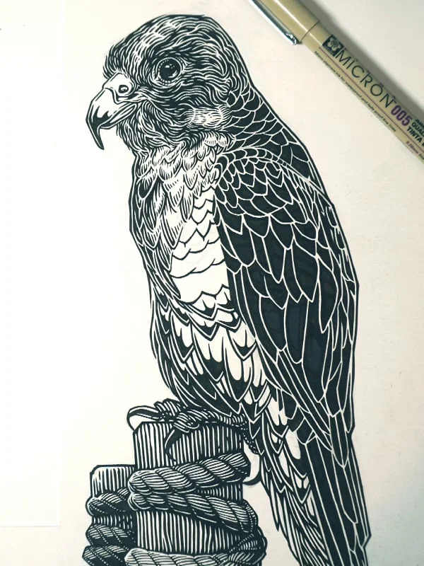 Detail of original drawing for poster