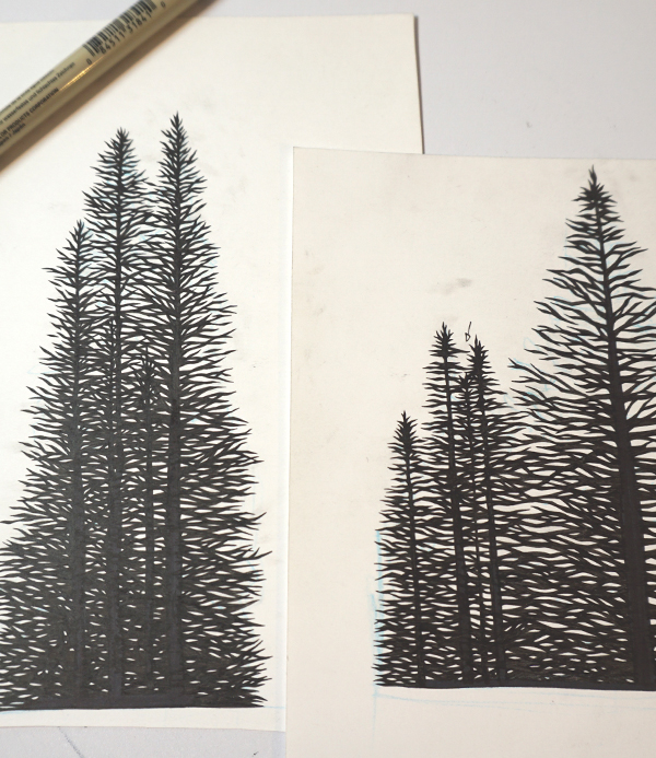 Detail of original drawings for poster