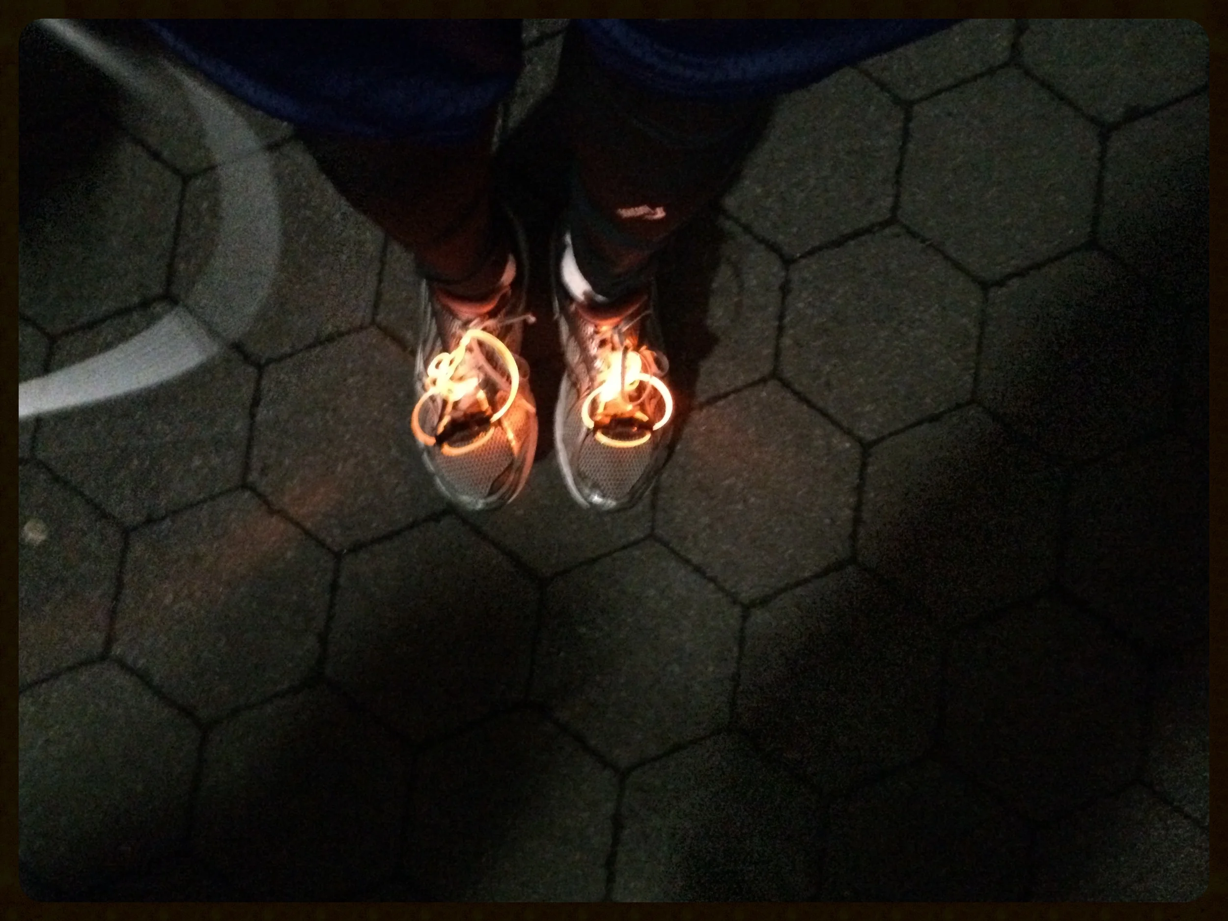  With your entry, you received flicker light shoelaces.&nbsp; 