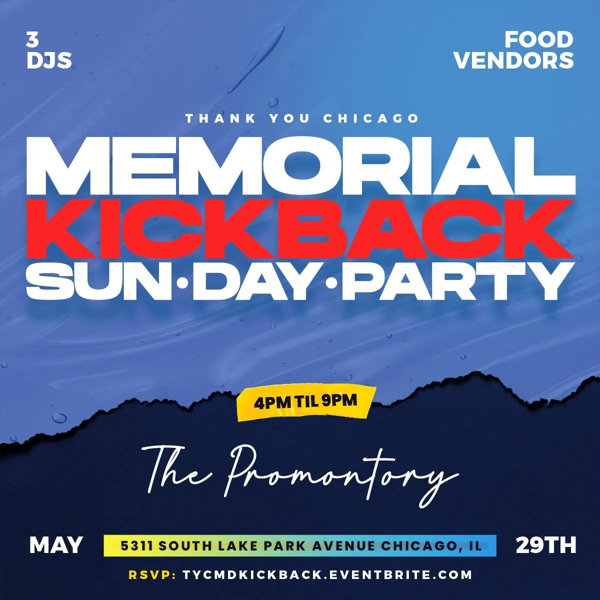 THANK YOU CHICAGO MEMORIAL KICKBACK | SUN∙DAY PARTY