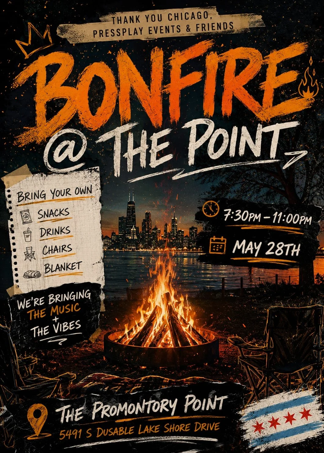 Thank You Chicago Bonfire Kickback