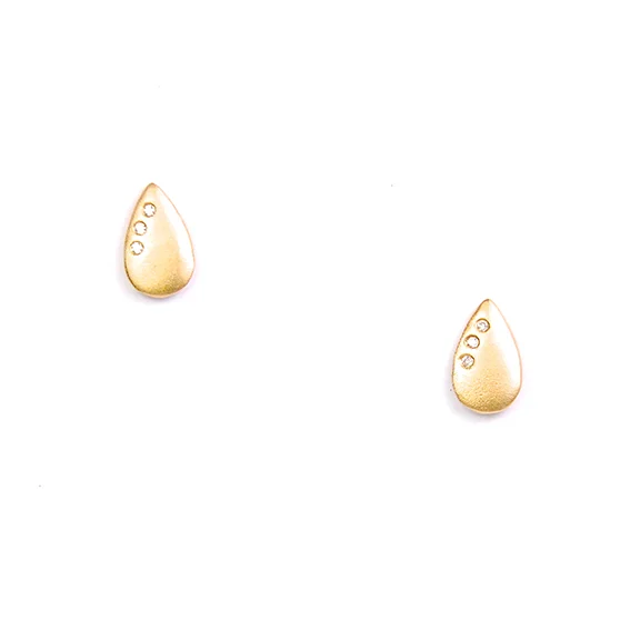 Belle & Bone | Triple Diamond Pear Studs