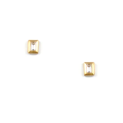 Belle & Bone | Mini Diamond Baguette Studs