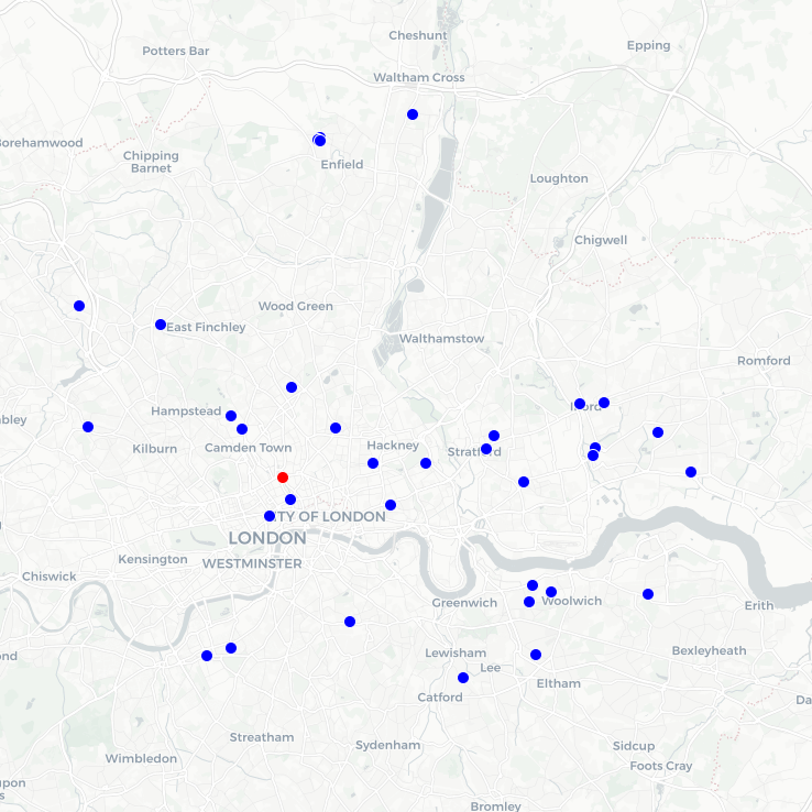 Map of Projects