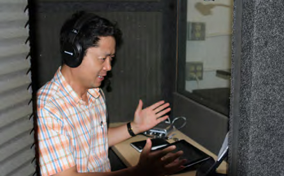 John, the voice of Youthbytes in Mandarin, in the studio dubbing the program. He said “ Oh, it is easy to do Chad’s voice; he speaks as fast as most Chinese people!”