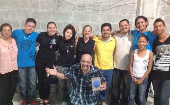 My new friend Pastor Angelo in Guapiles, Costa Rica, with his staff after our youth service.