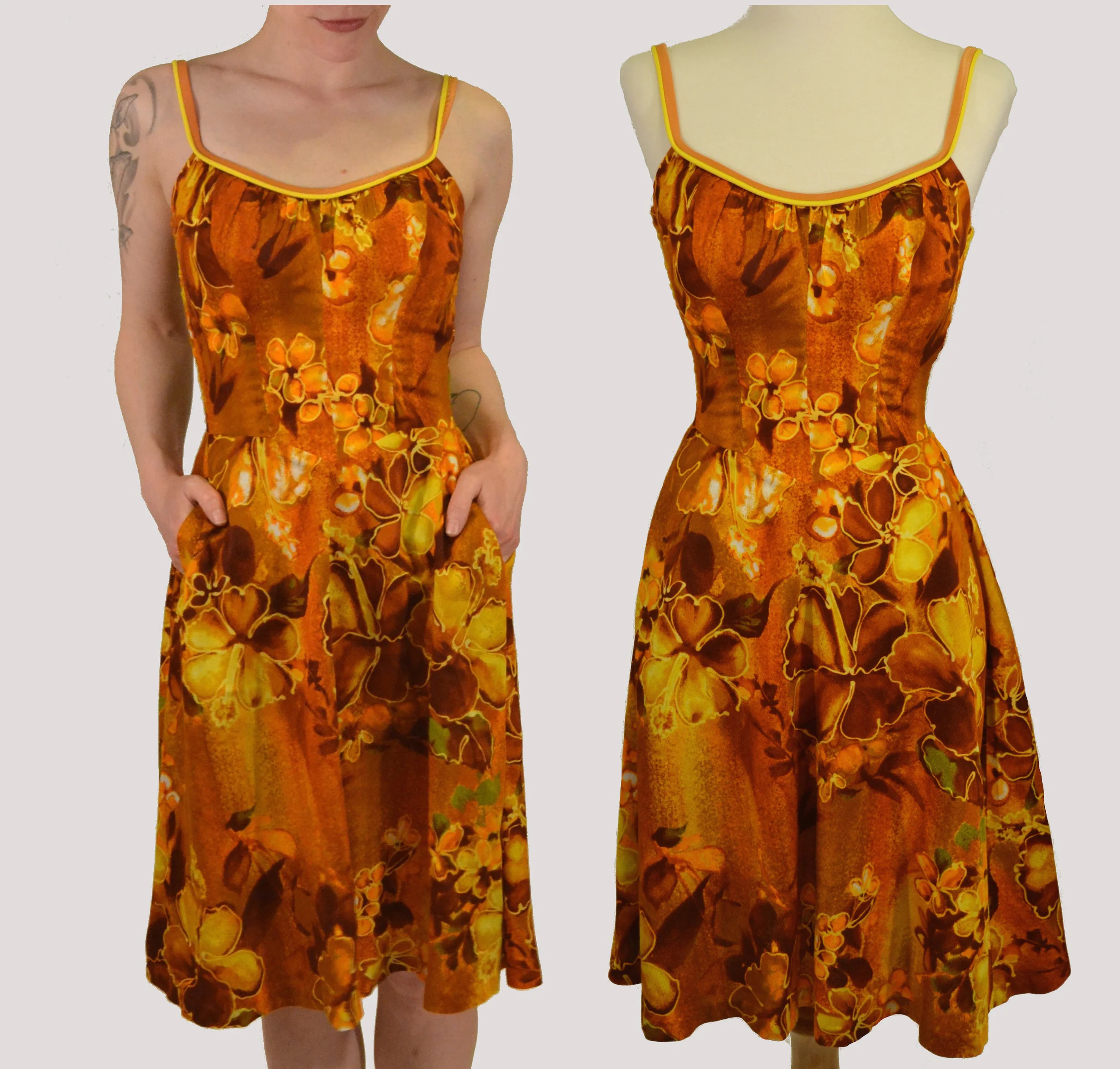 DeWeese Hisbicus Print 1960s Playsuit
