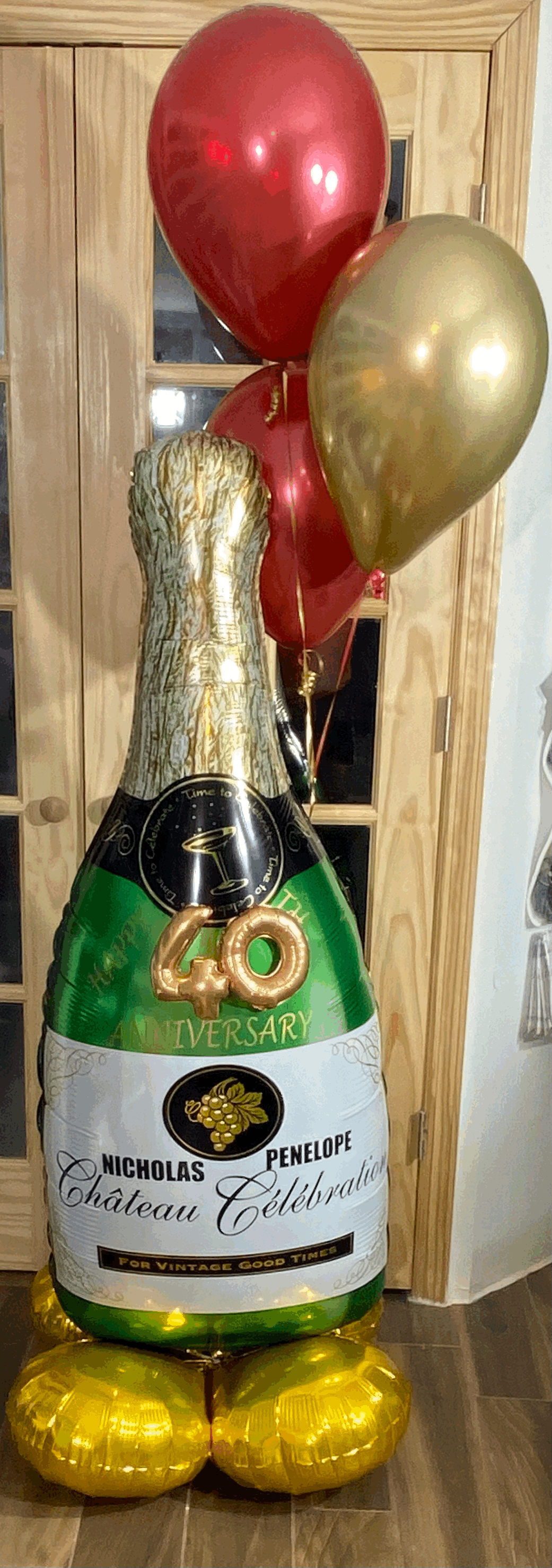 40th anniversary, custom print, champagne, red, gold.gif