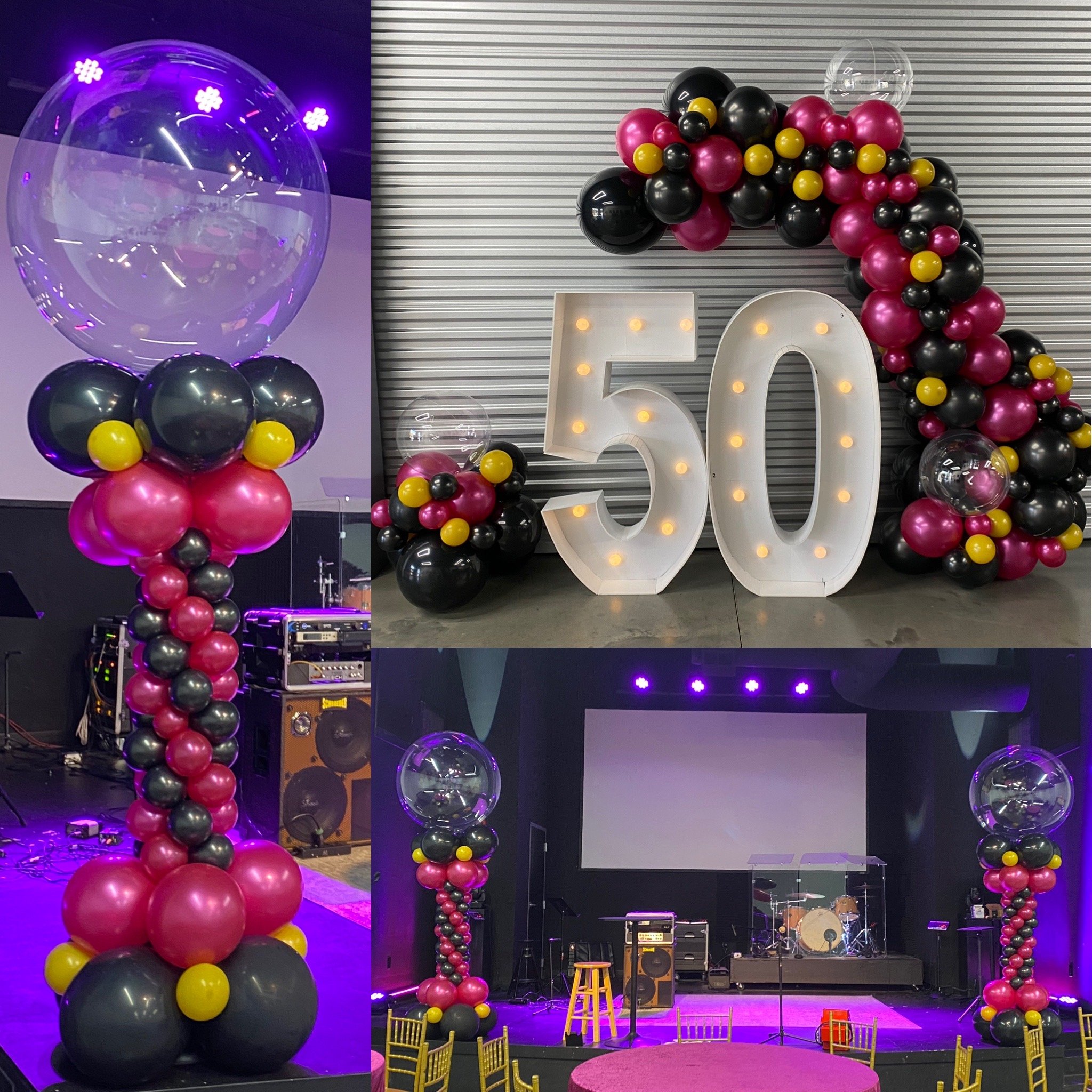 50th birthday, custom, pink, black, gold, clear.jpeg