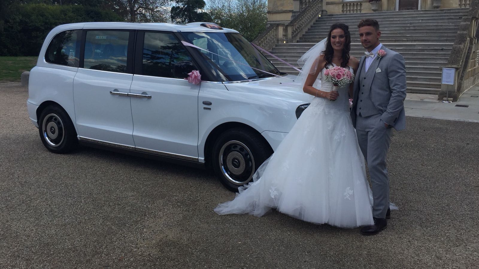 White Electric Wedding Taxi Hire