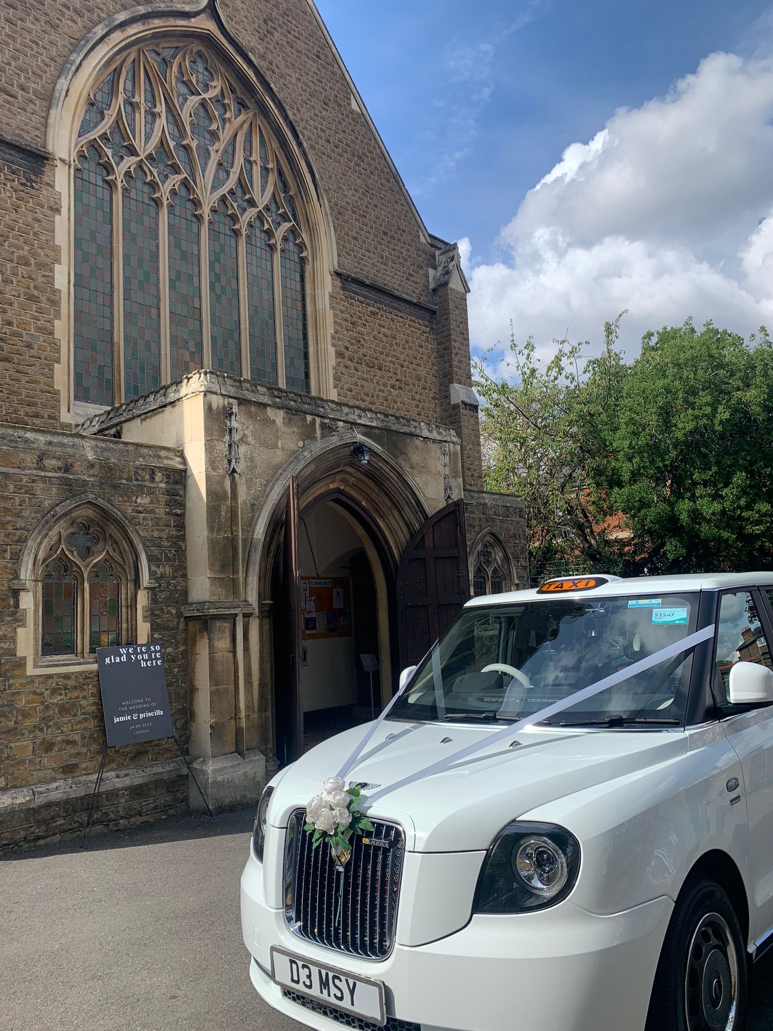 Licensed Southwark wedding taxi