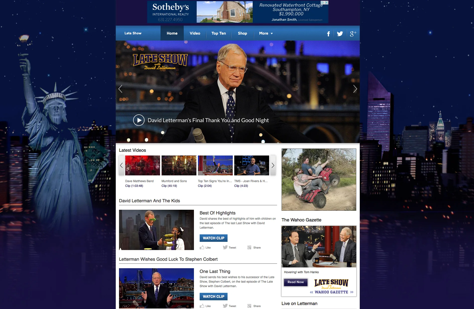 Late Show Website - 2015