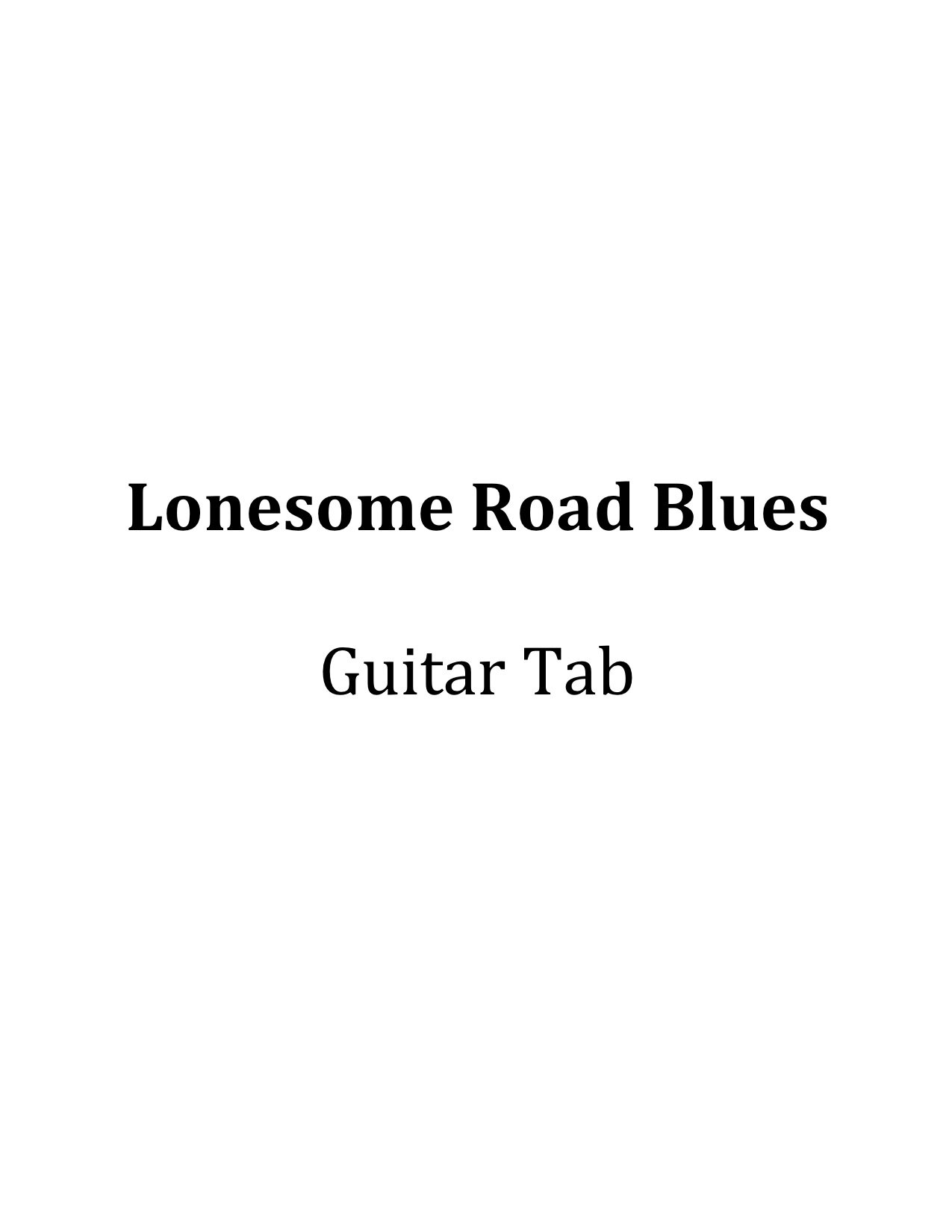Lonesome Road Blues Guitar Tab — Jake Workman