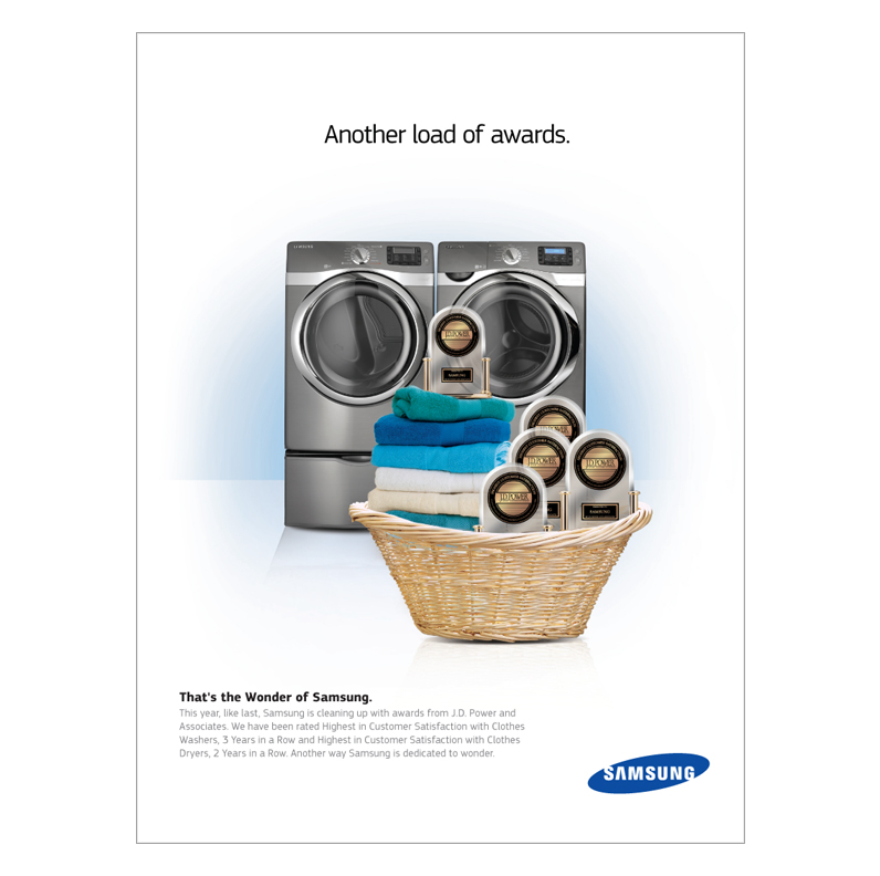  Samsung Home Appliances are recognized by  JD Power and Associates . 