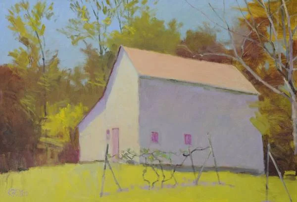 White Barn with Grape Vine