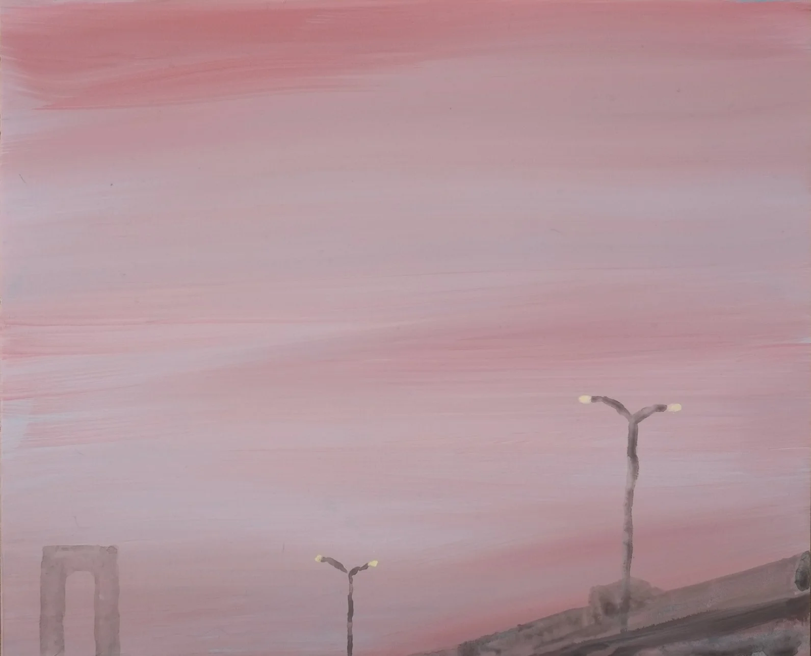  Bridge Approach   2022  watercolor on paper  17” x 14” 