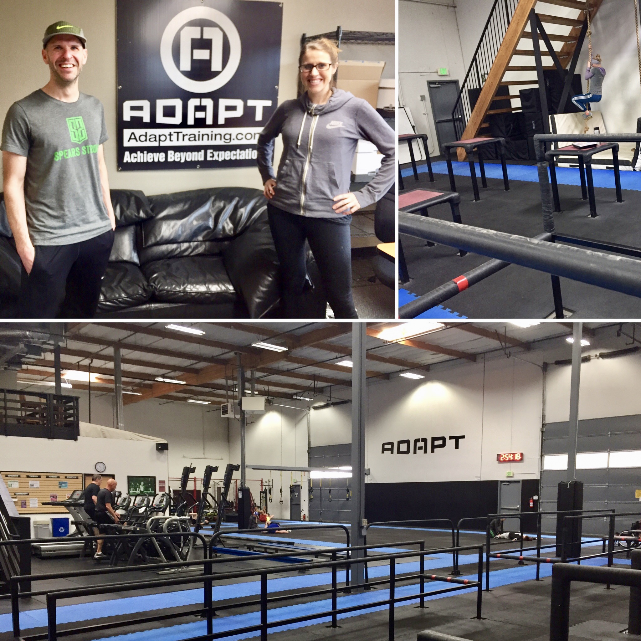 Jonathan meets with Molly McCluskey. ADAPT Training Brand Manager. And of course I couldn't resist a chance to climb the rope... 