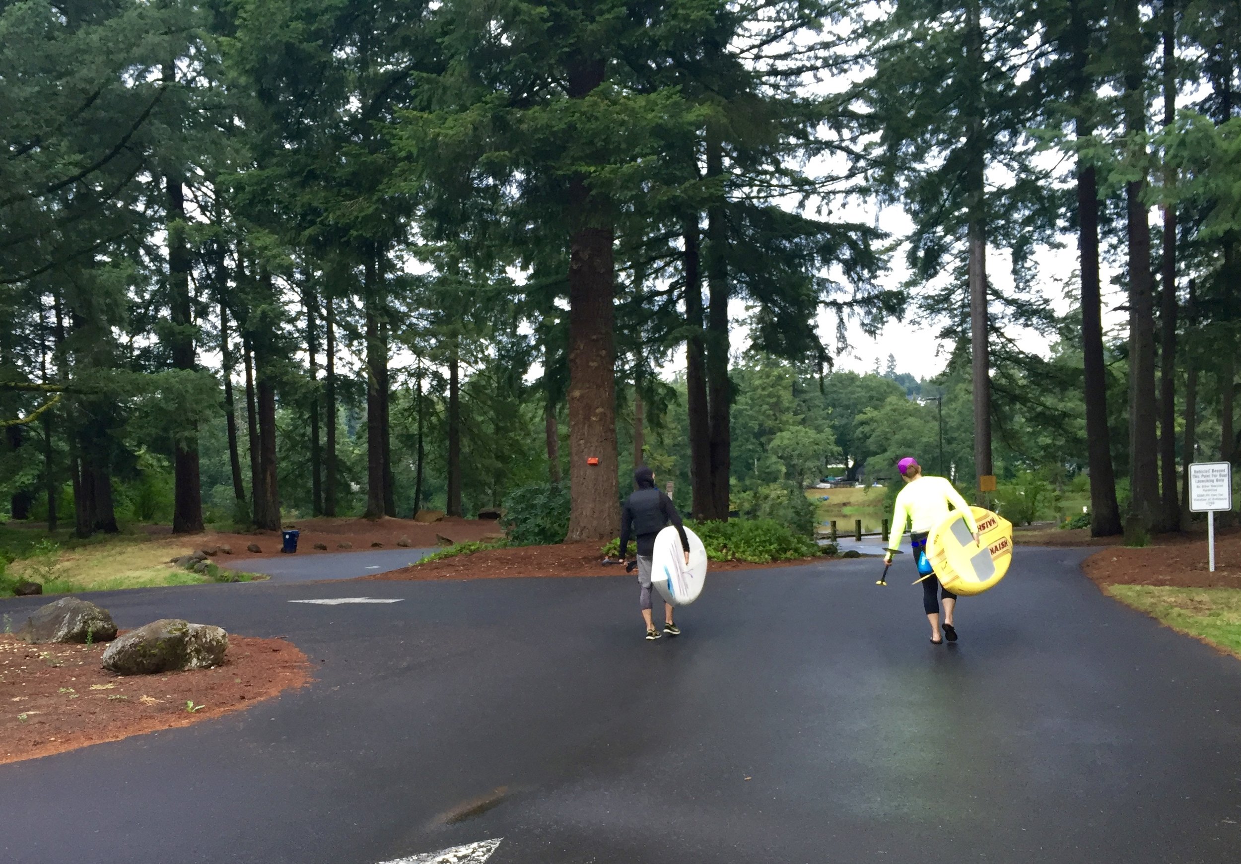 Angie and Jonathan head to Lacamas Lake to SUP.