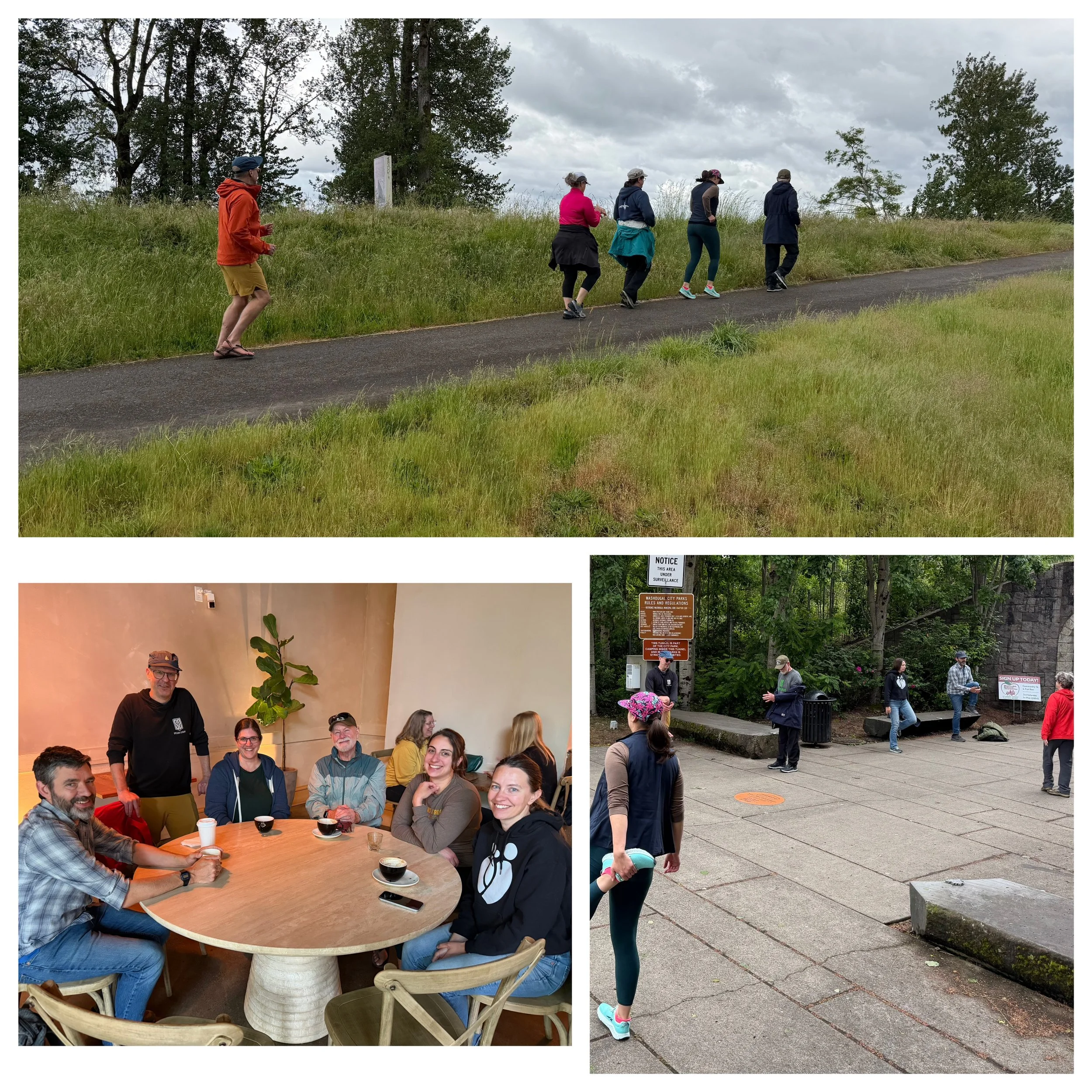 Spears Strongers and friends socializing with a walk, movement and a little Form Awareness Run in Washougal, Washington. 