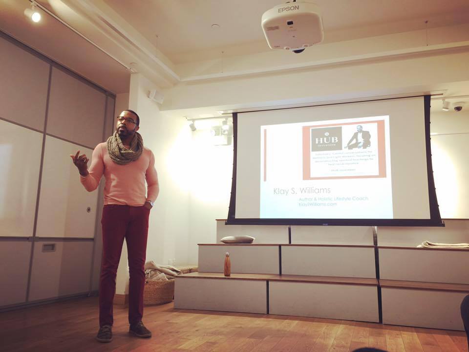Author & Holistic Lifestyle Expert, Klay S. Williams at Lululemon's HUB Seventeen, New York City 