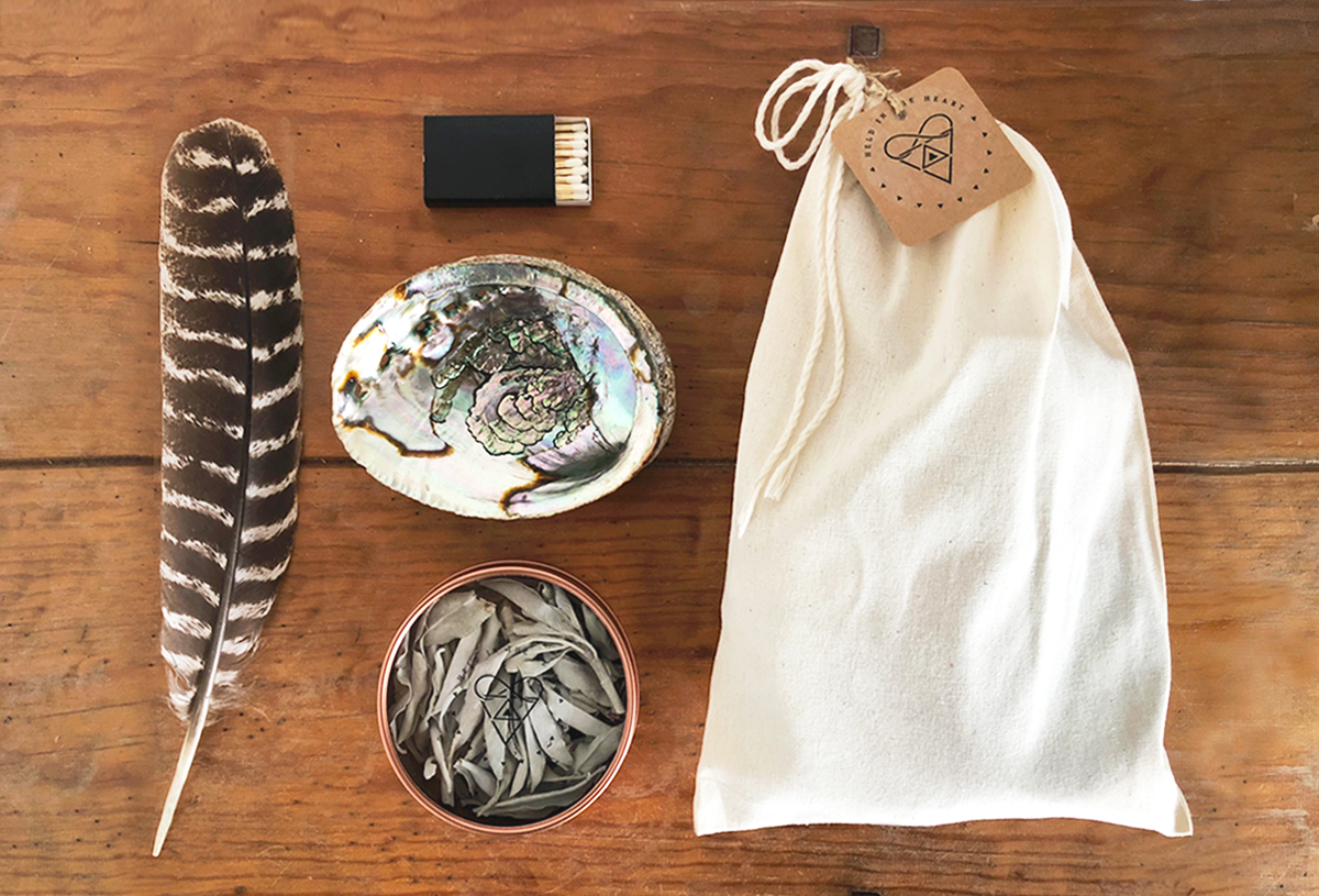 Sage Clearing Kit in Muslin Bag