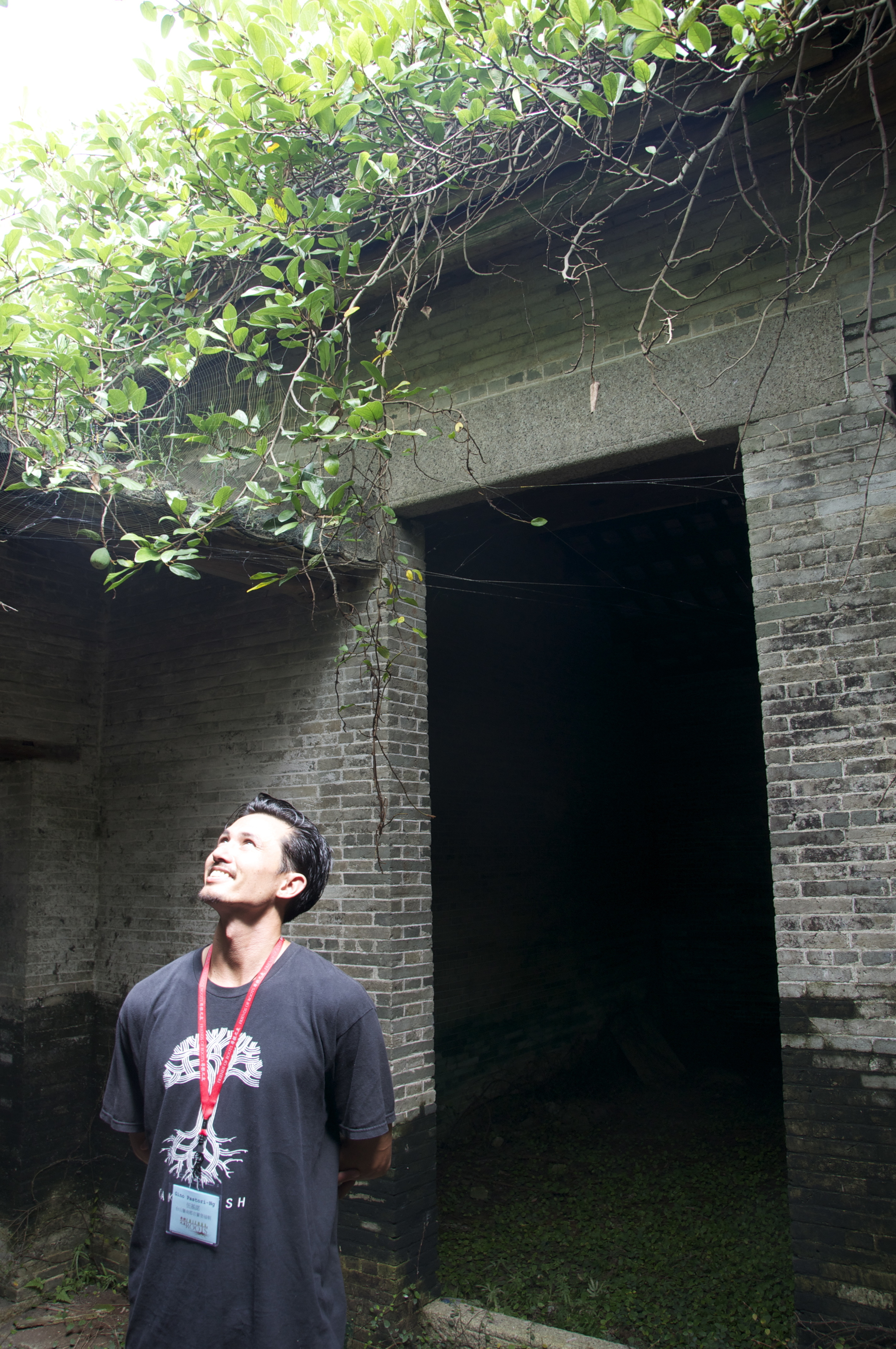 Admiring the resilient plants.
