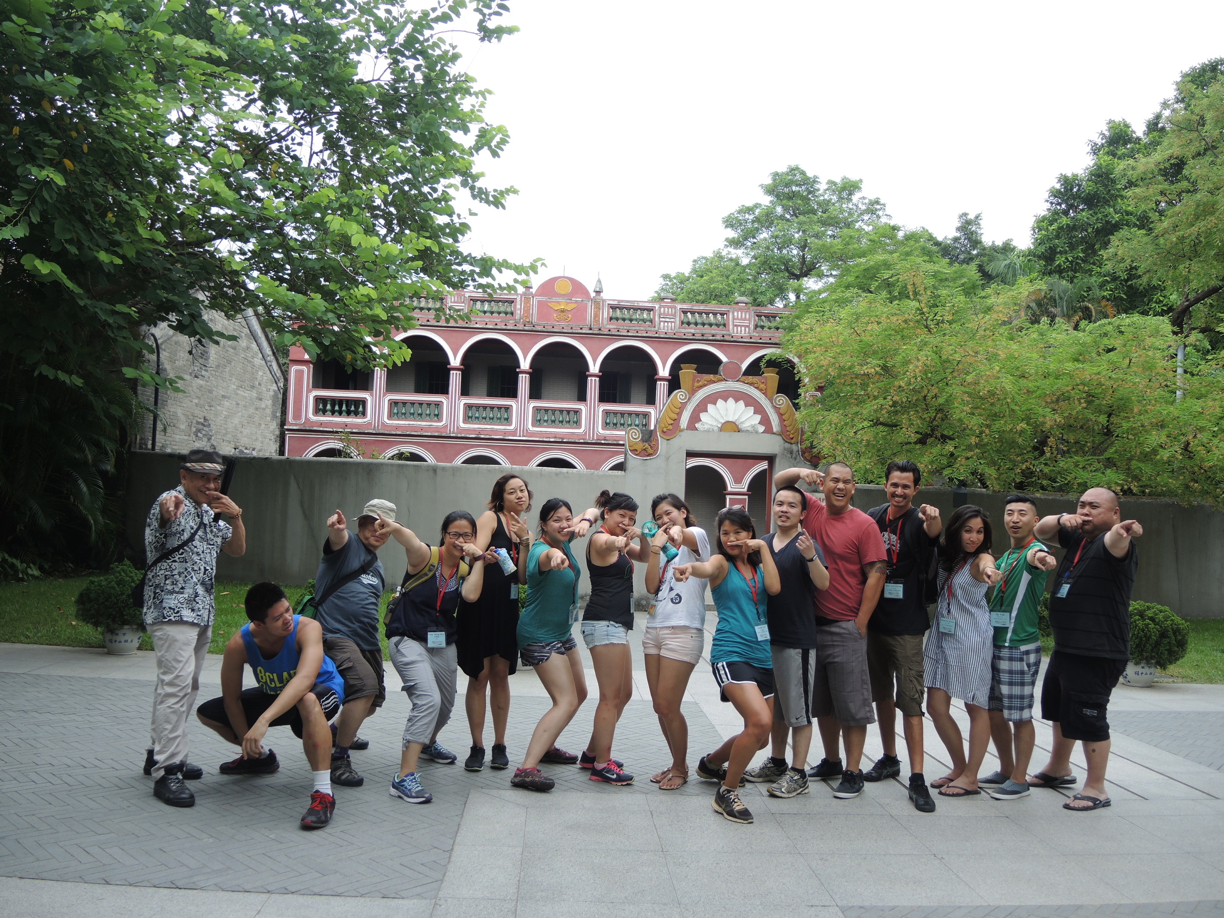 Doing the Jeff pose at Sun Yat Sen Memorial Park in front of the Sun Yat Sen's old home