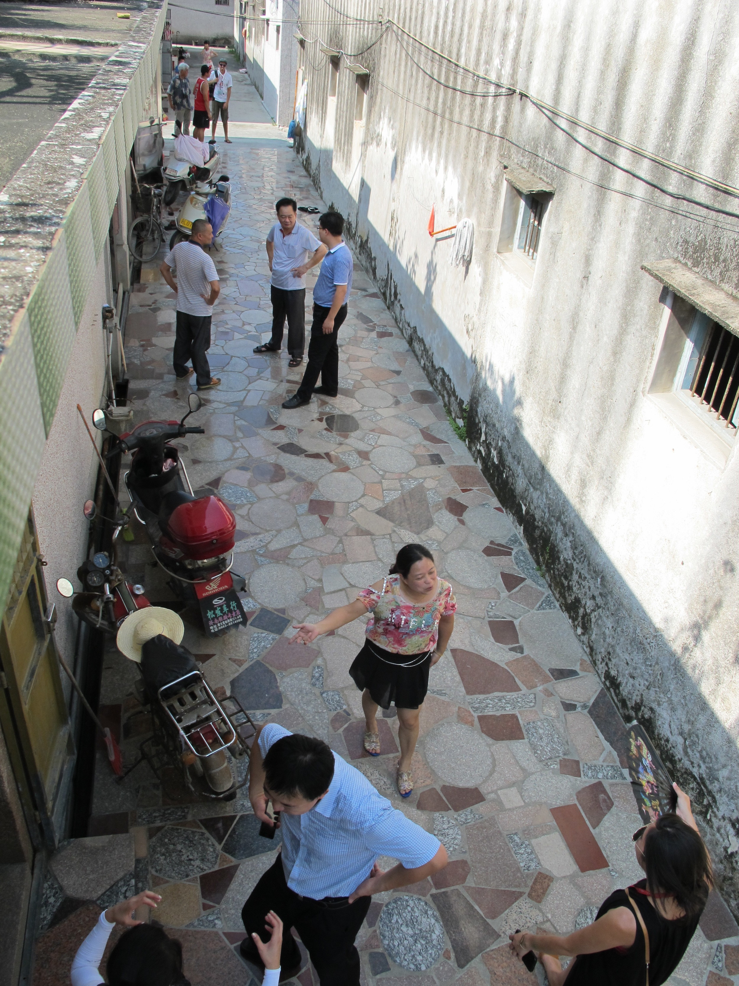 A higher view of the marble pathway