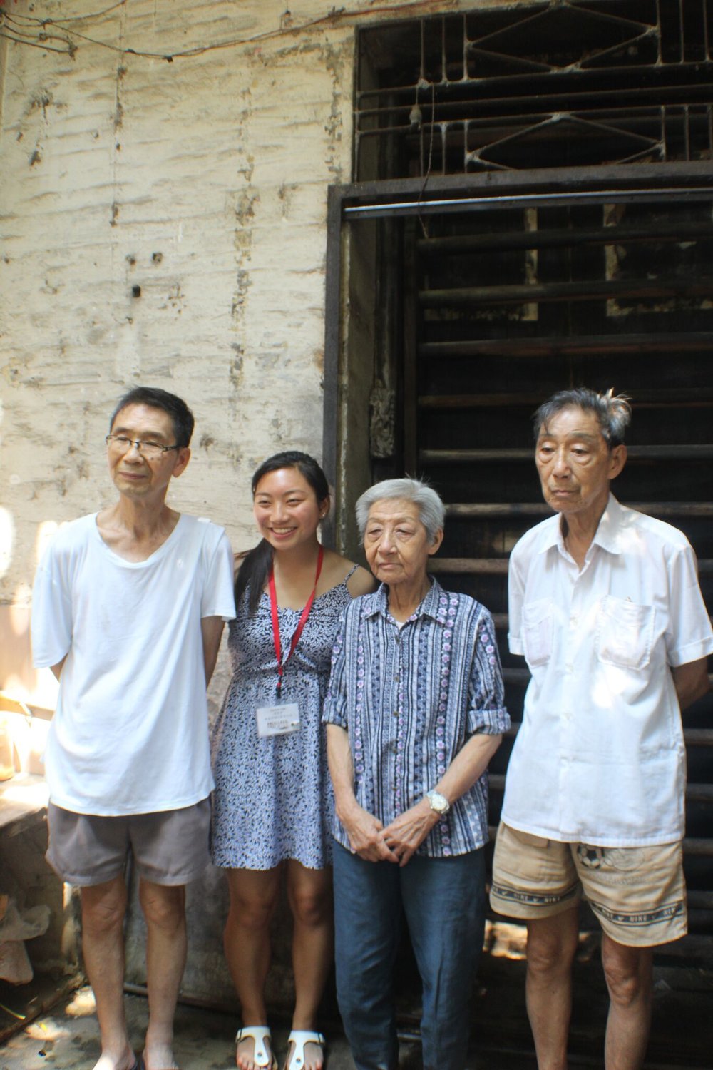 Corinne Tam with relatives at her paternal grandmother's house in Zhaoqing (Siuhing)
