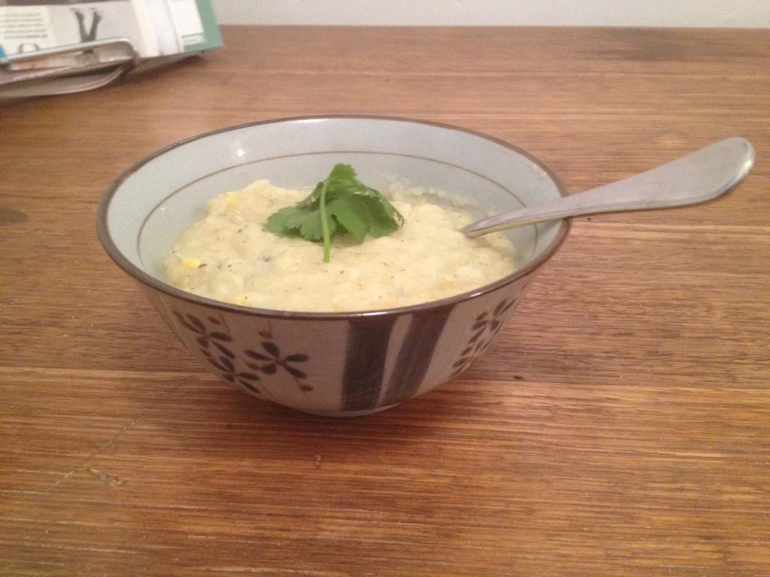 Cauliflower and Corn Chowder for One